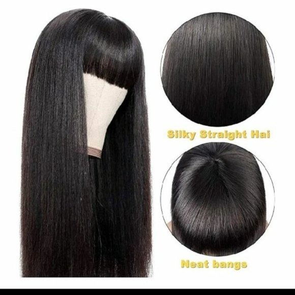 22inch Straight Human Hair Wigs/ Bangs - Picture 4 of 6